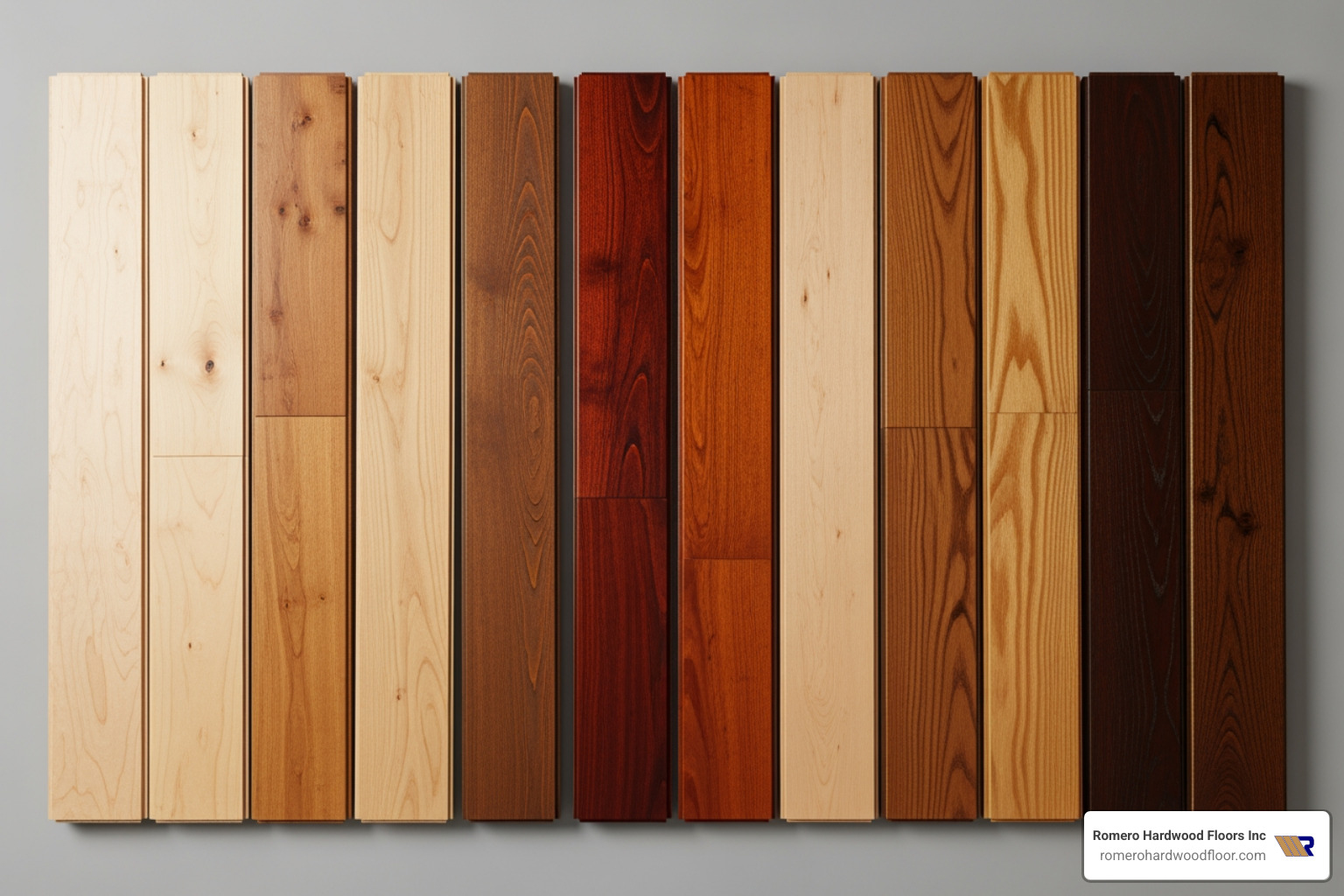 various hardwood plank samples - estimated cost of installing 1000 feet of hardwood flooring