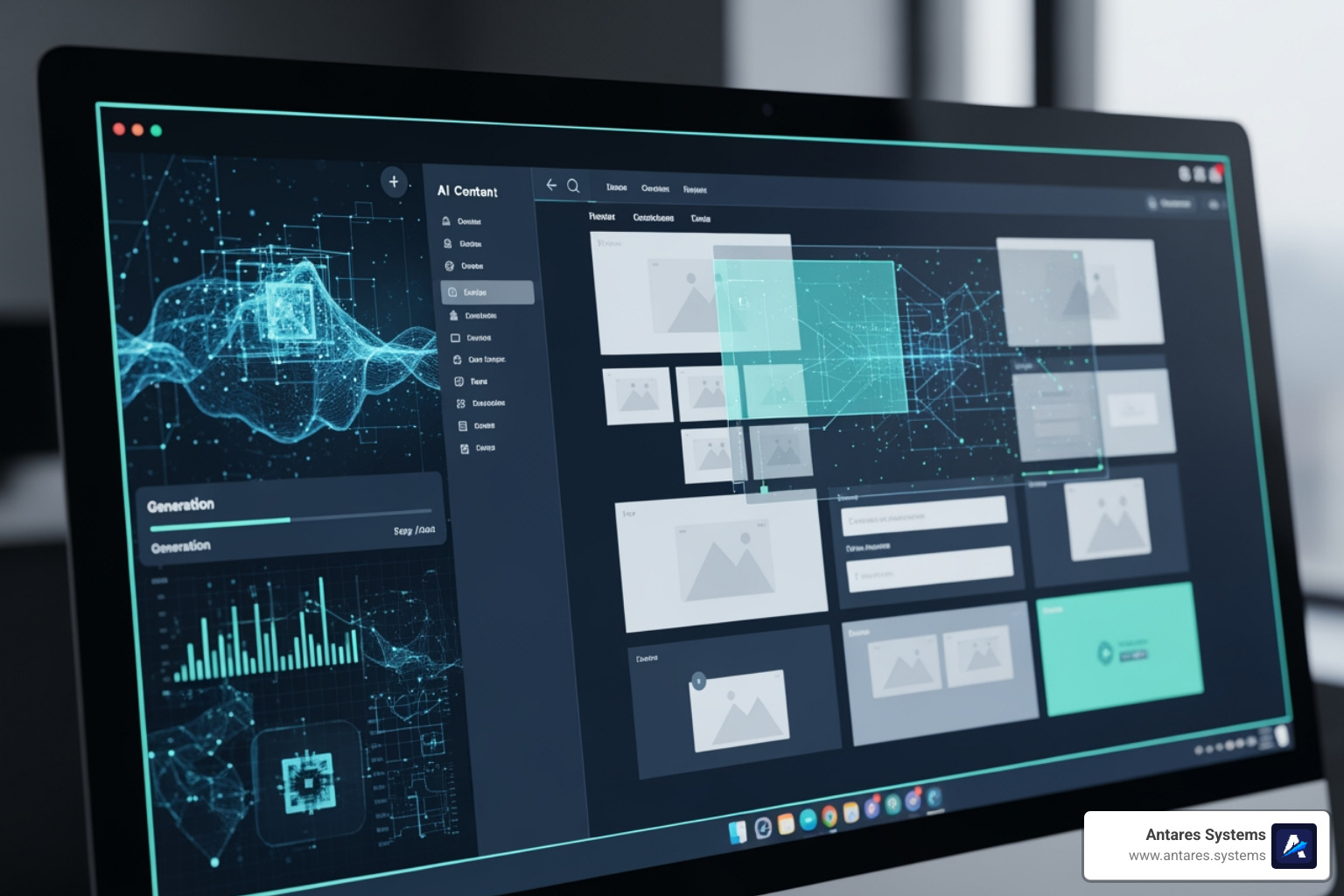 AI interface generating website content or design elements - affordable website development