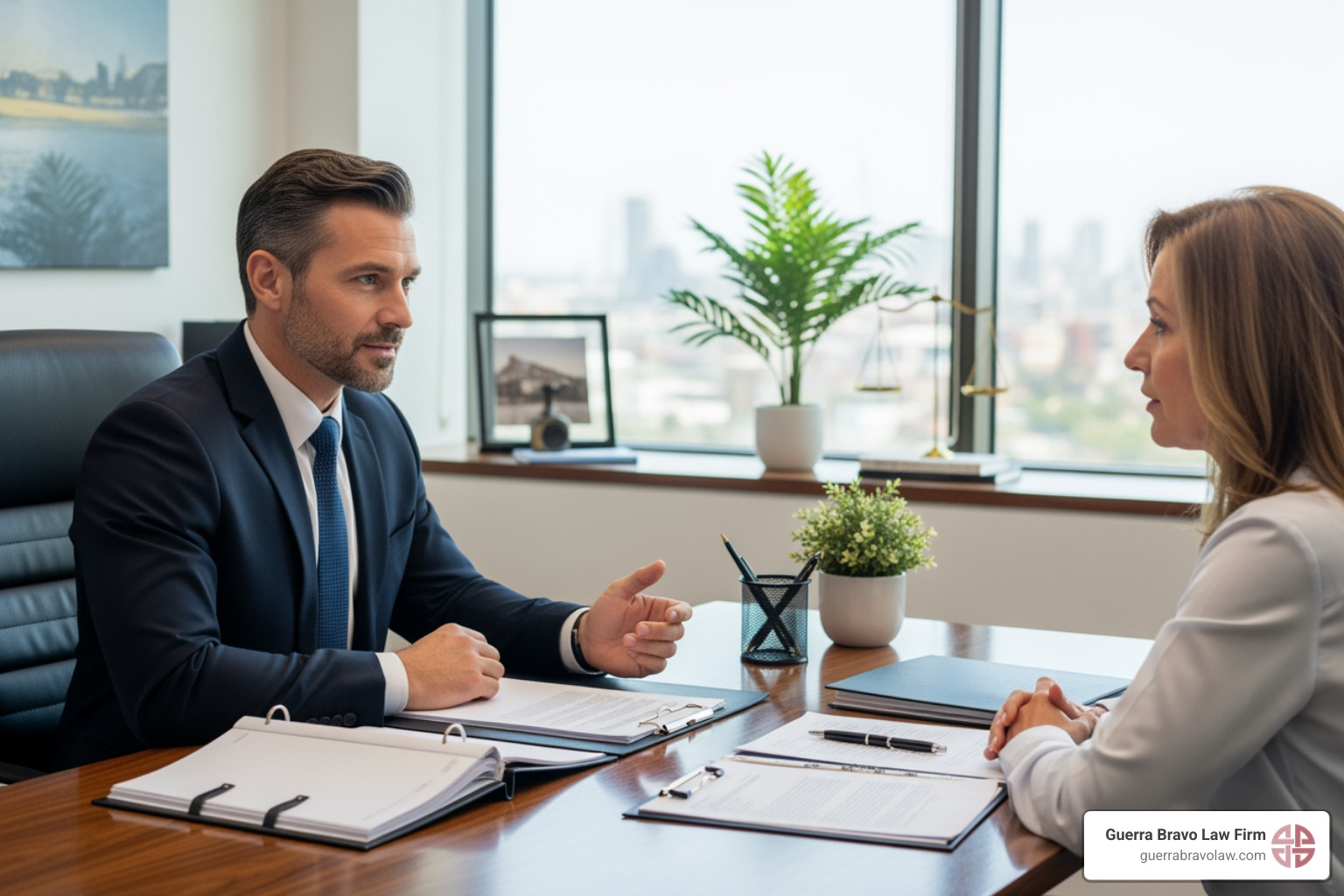 Attorney consulting with a client - b-1 visitor visa attorney Attorney consulting with a client - b-1 visitor visa attorney