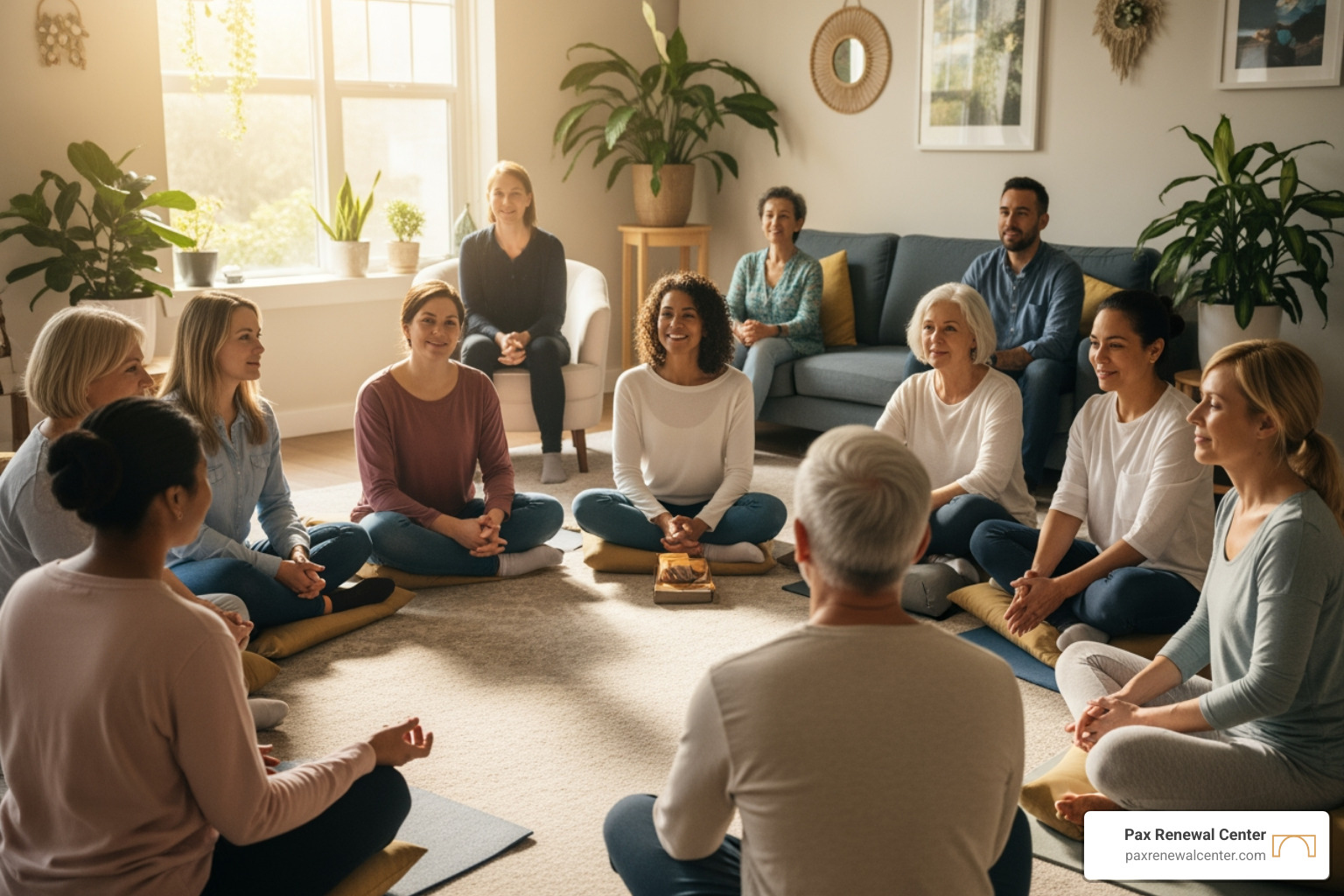 diverse group of people feeling relieved and connected - EMDR for anxiety