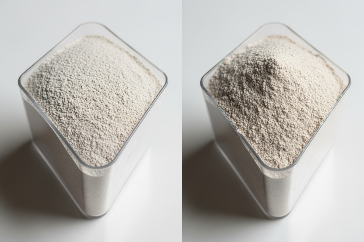 Image showing a V-blender correctly filled to 50% versus one that is overfilled. - what is the speed for pharmacutical blending using v blender Image showing a V-blender correctly filled to 50% versus one that is overfilled. - what is the speed for pharmacutical blending using v blender
