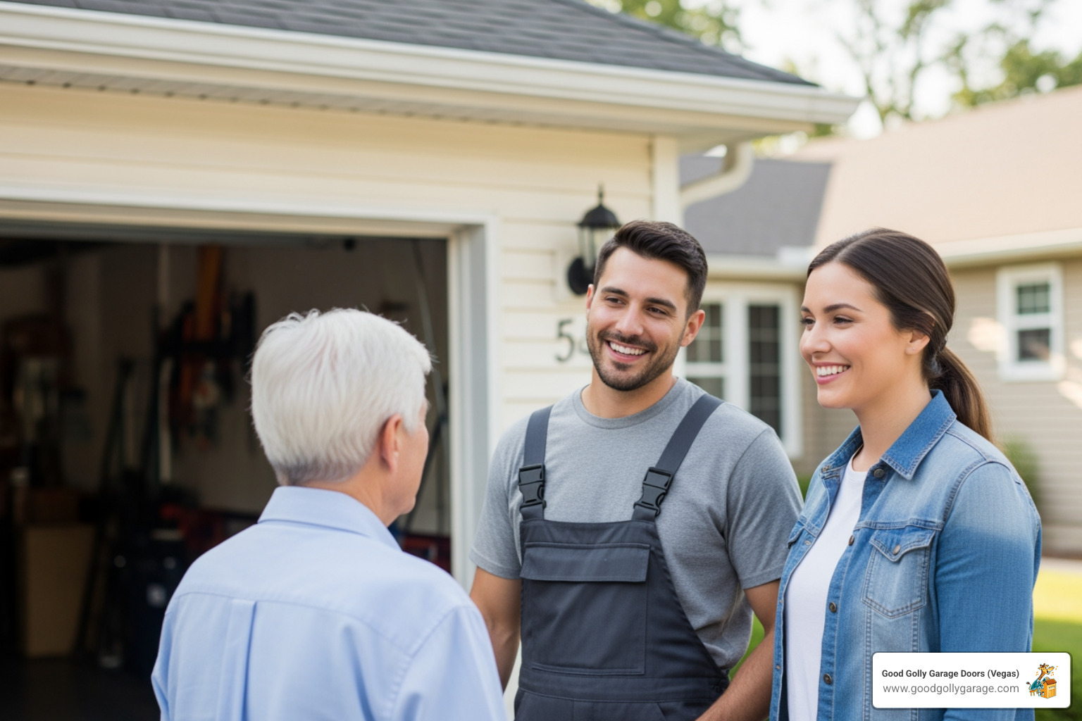 friendly technician speaking with a homeowner - garage door maintenance henderson nv friendly technician speaking with a homeowner - garage door maintenance henderson nv
