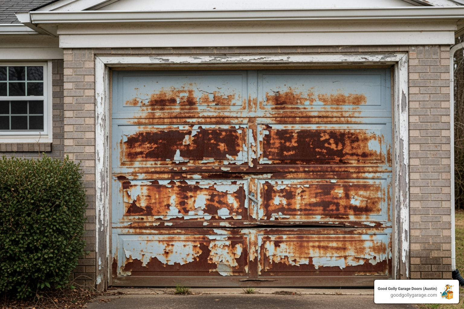 old, dented, and rusted garage door - garage door installation in liberty hill tx old, dented, and rusted garage door - garage door installation in liberty hill tx
