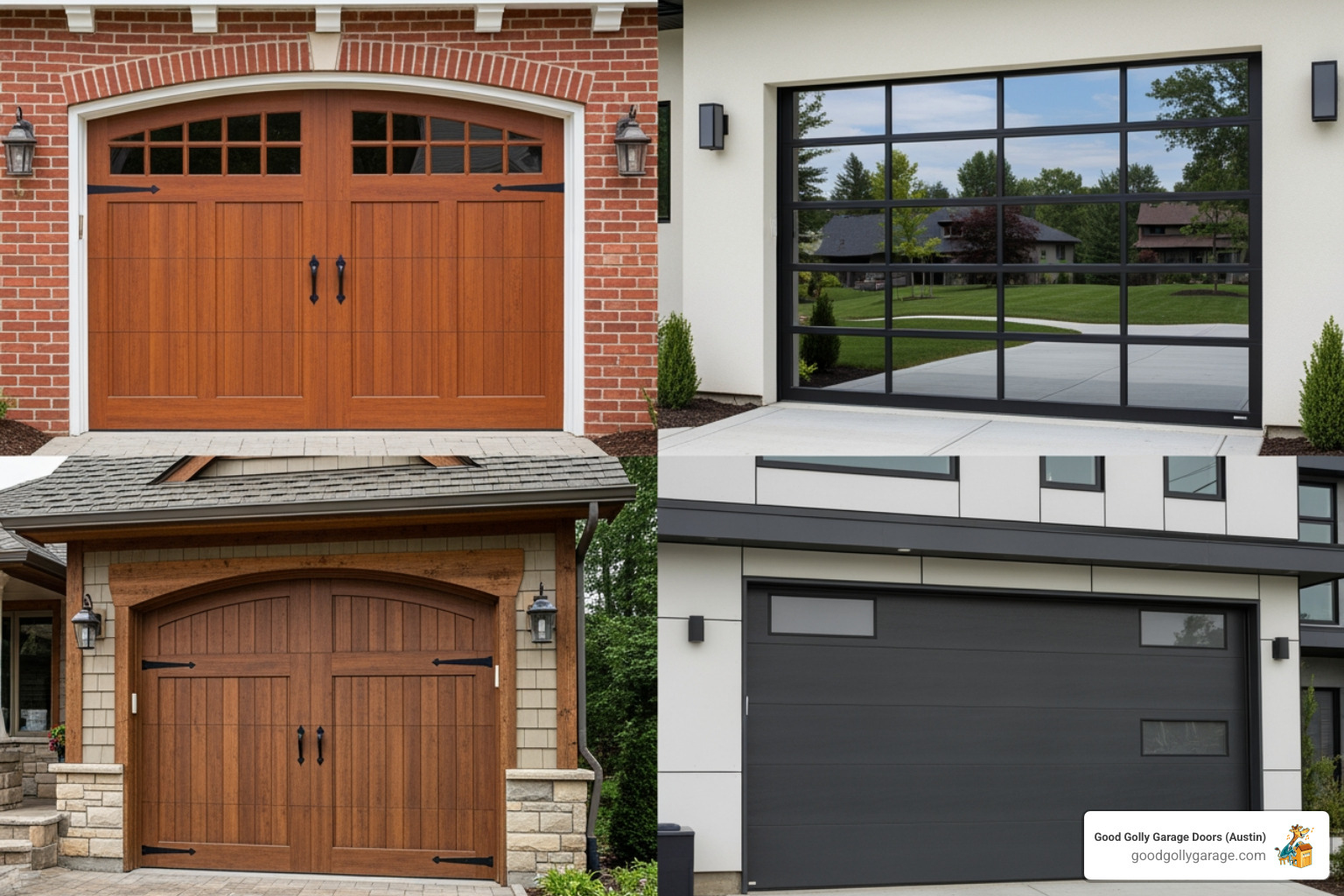 collage of various garage door styles - Garage Door Installation In Round Rock TX collage of various garage door styles - Garage Door Installation In Round Rock TX