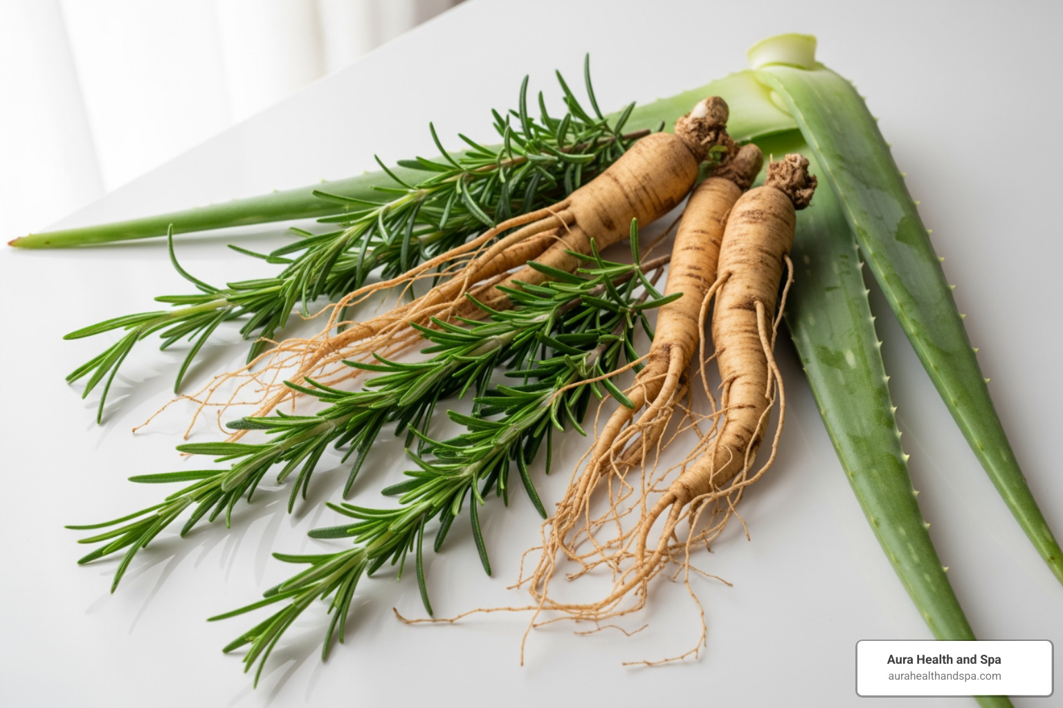 of herbs like rosemary, ginseng, and aloe vera - boost hair follicles