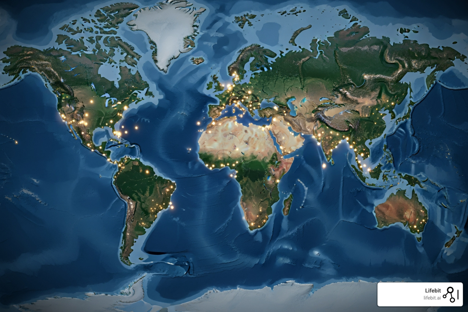 world map highlighting major biobank locations - Integrating Multi-Modal & Genomic and Multi-Omics Data for Precision Medicine