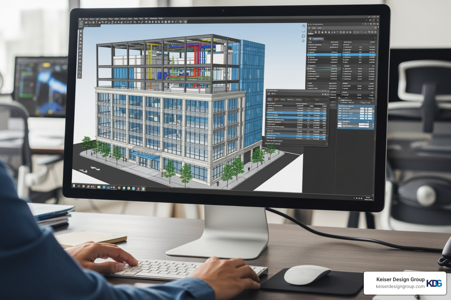 detailed 3D BIM model of a commercial building on a computer screen - Construction documentation services detailed 3D BIM model of a commercial building on a computer screen - Construction documentation services