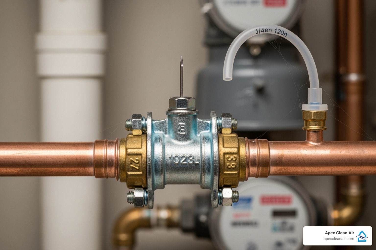 Saddle Valve Correctly Installed On A Water Pipe - Humidifier Hook Up To Furnace Saddle valve correctly installed on a water pipe - humidifier hook up to furnace