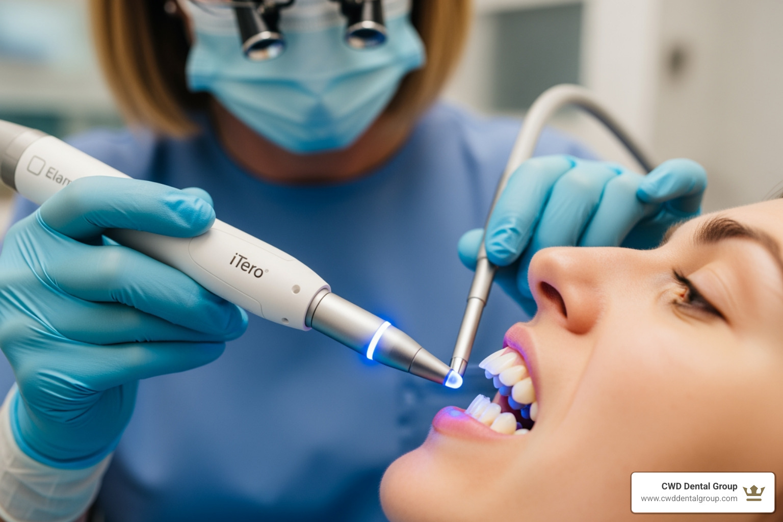 A close-up image of a dentist using an iTero Element Scanner on a patient's mouth - dental offices in tallahassee fl A close-up image of a dentist using an iTero Element Scanner on a patient's mouth - dental offices in tallahassee fl