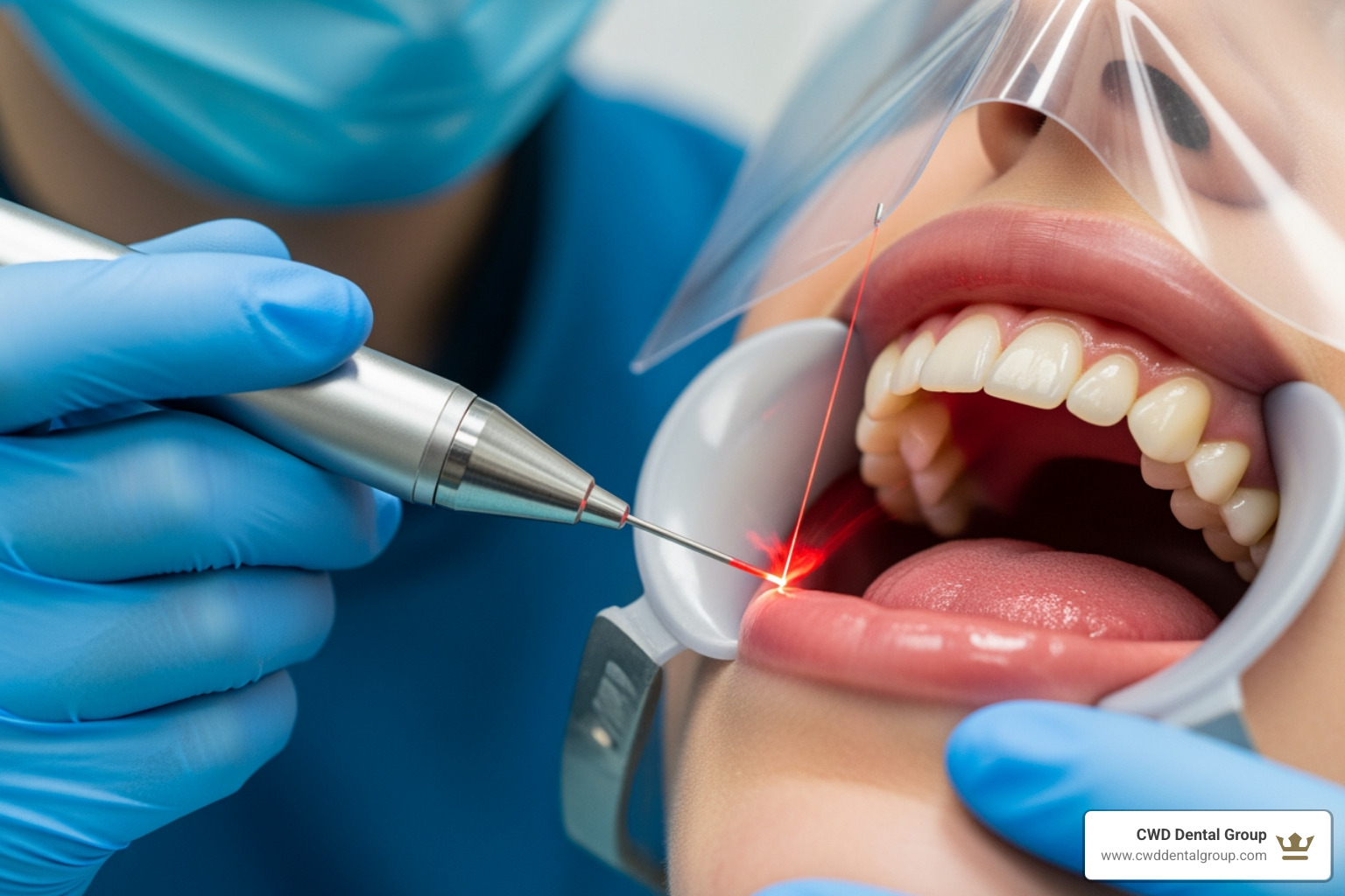 dental laser being used for a soft-tissue procedure - Advanced dental technology