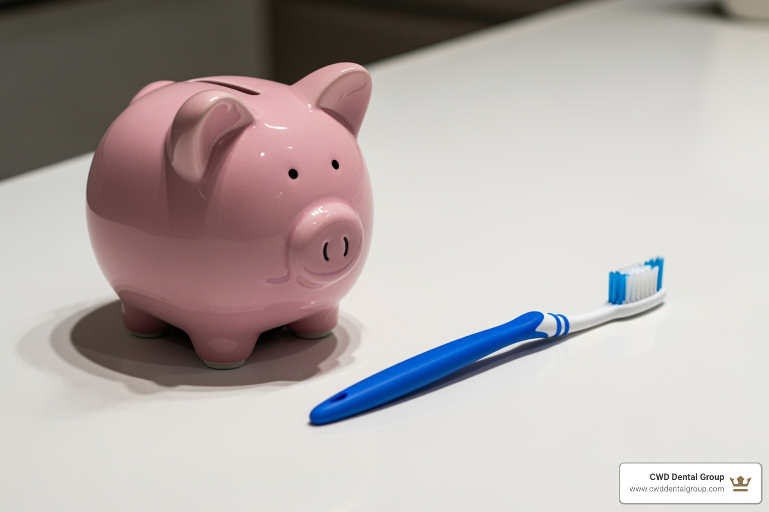 piggy bank next to a toothbrush - dental sealants for kids piggy bank next to a toothbrush - dental sealants for kids