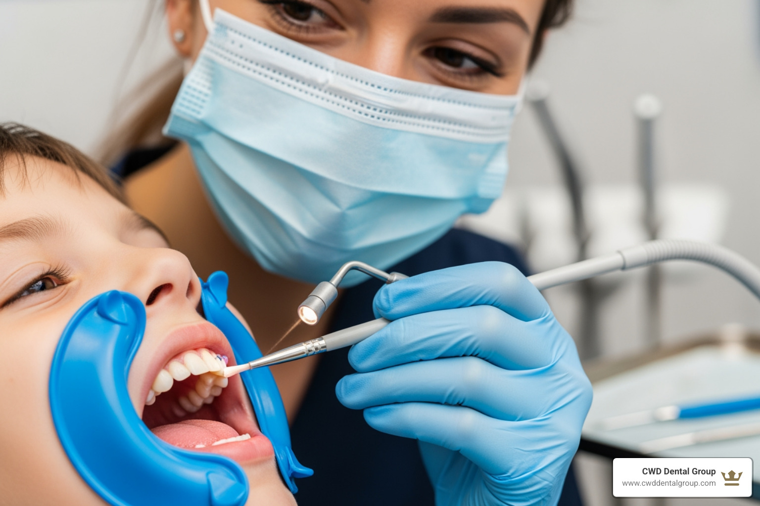 dentist applying sealant material with a small brush - dental sealants for kids dentist applying sealant material with a small brush - dental sealants for kids