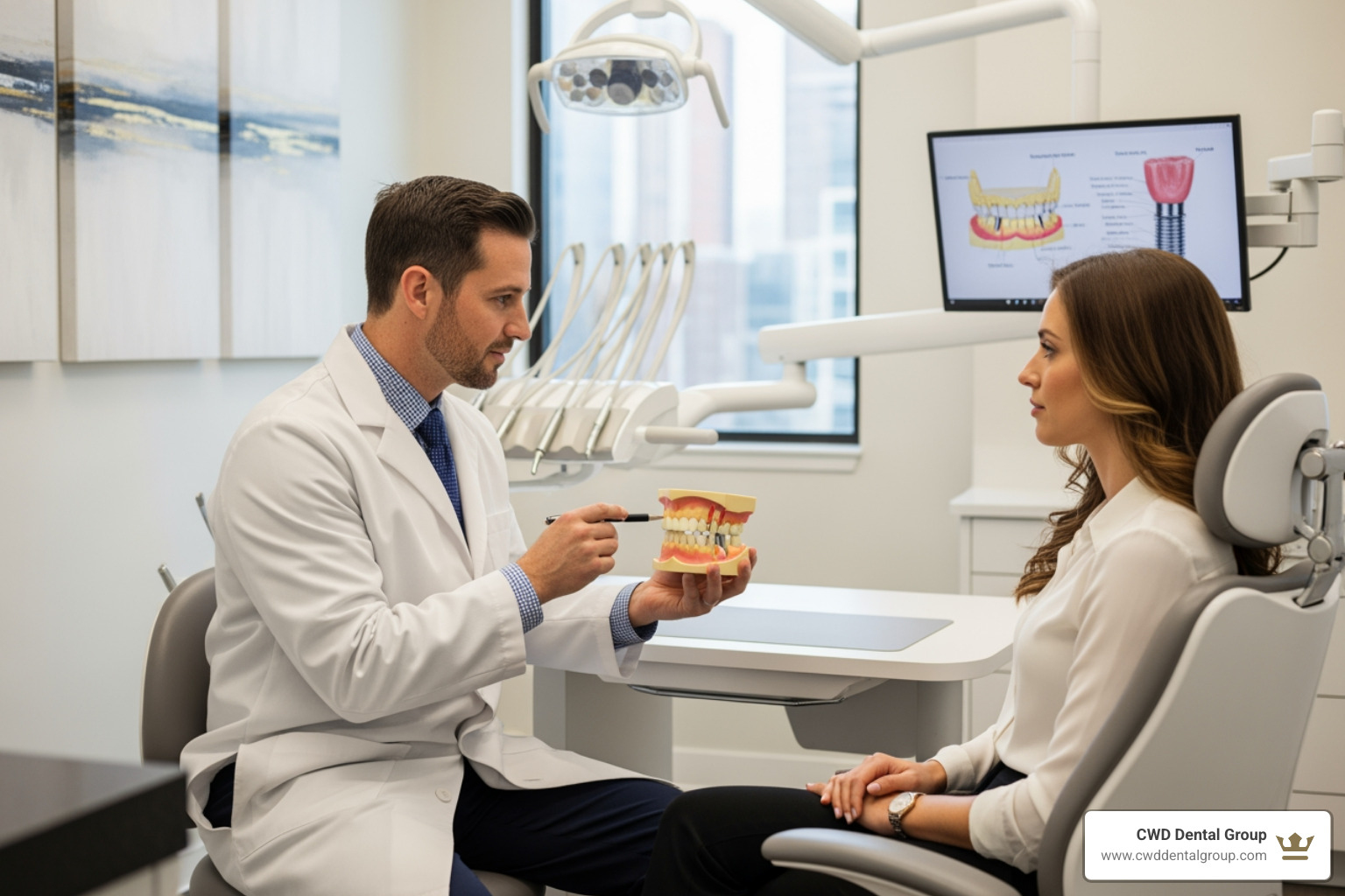 dentist consulting with a patient about dental implants - Implant dentist Tallahassee