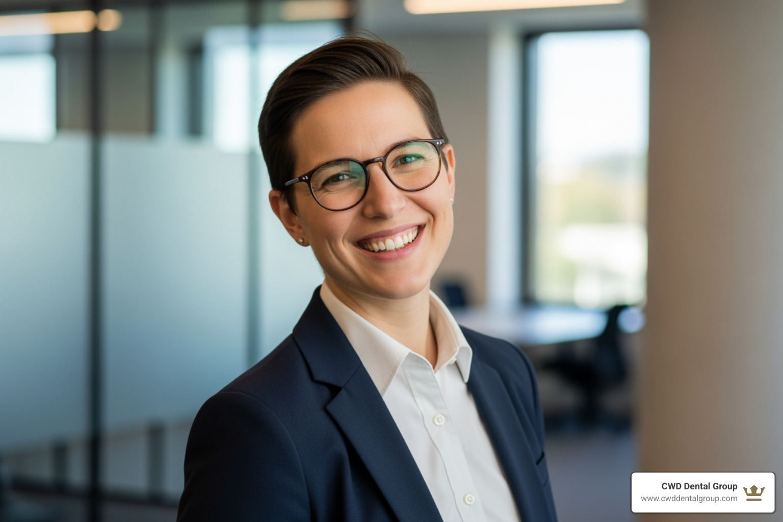 a person smiling confidently in a professional setting - advanced cosmetic & family dentistry a person smiling confidently in a professional setting - advanced cosmetic & family dentistry