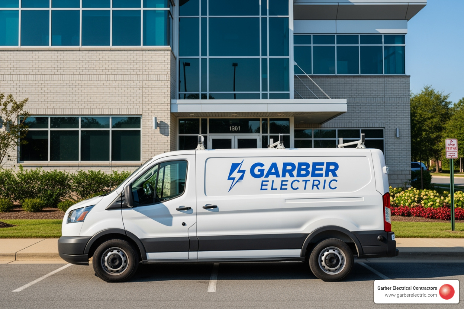 Garber Electric branded service vehicle - electrical inspection commercial premises