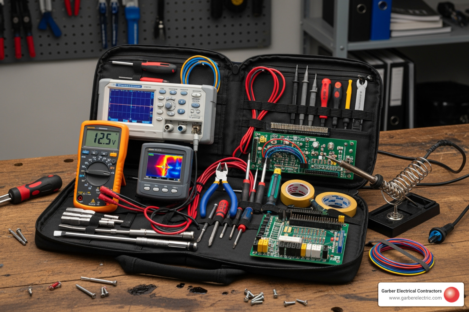 technician's toolkit with various diagnostic devices - generator maintenance companies