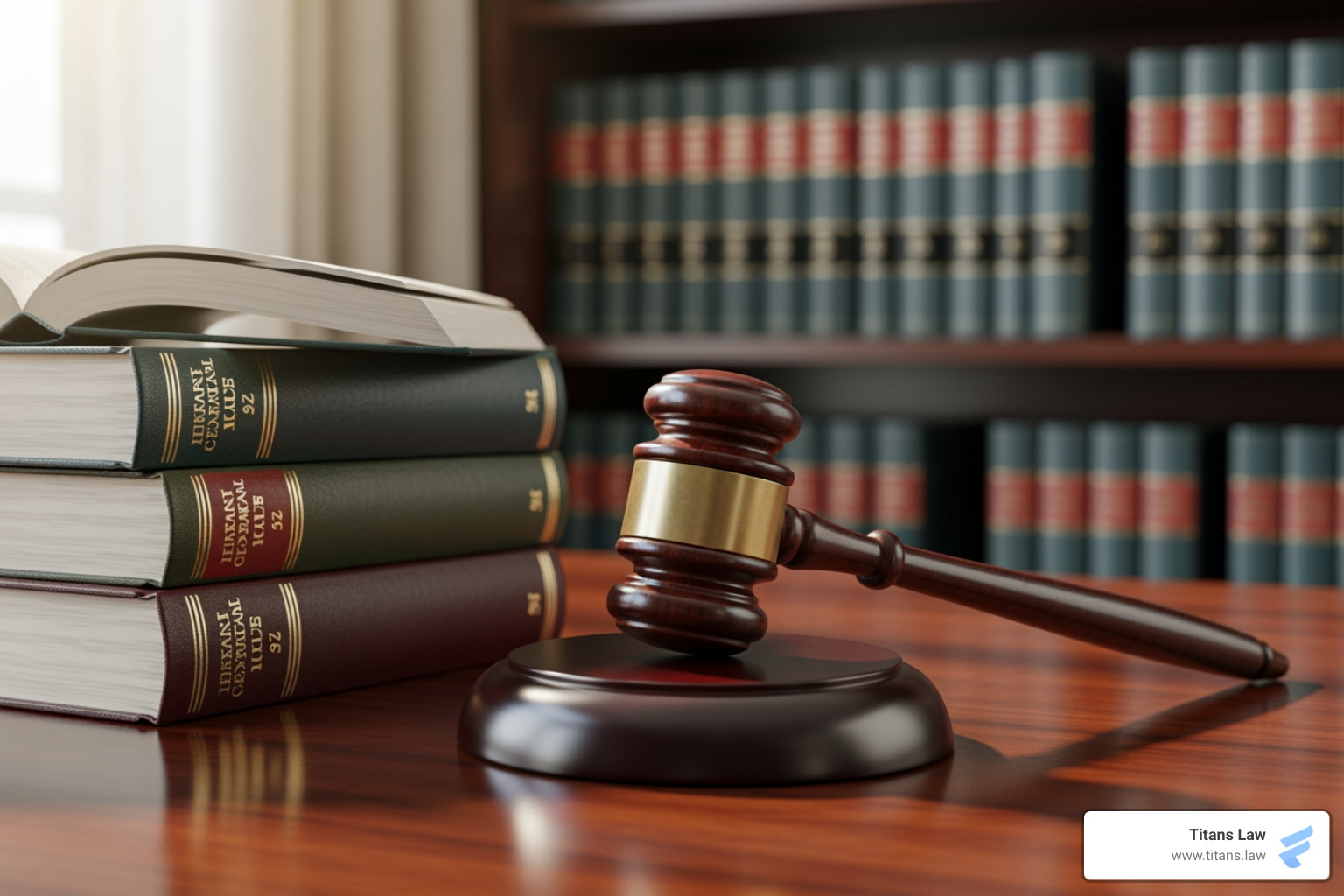 A gavel on a desk with law books in the background - contract dispute attorney A gavel on a desk with law books in the background - contract dispute attorney