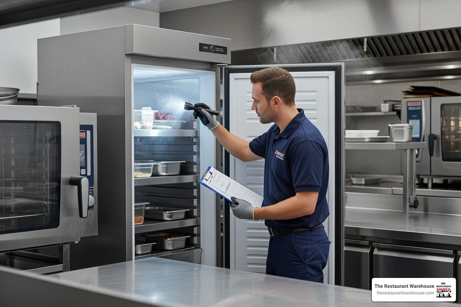 technician inspecting commercial freezer unit - restaurant equipment maintenance near me technician inspecting commercial freezer unit - restaurant equipment maintenance near me