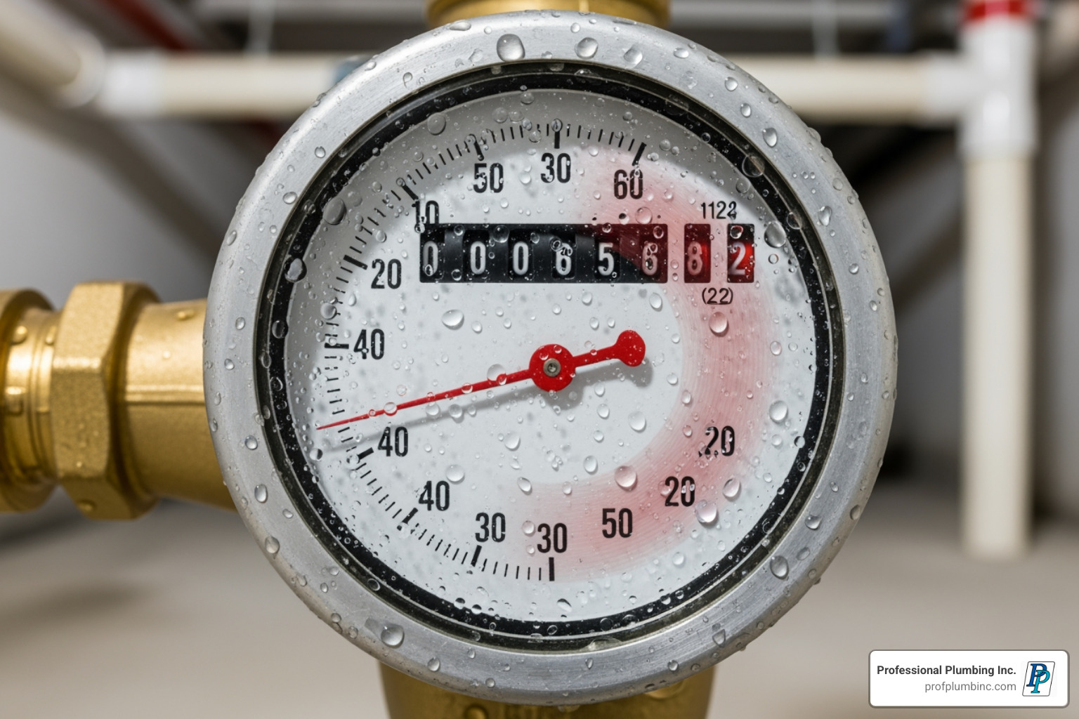 water meter spinning - Concrete slab leak repair