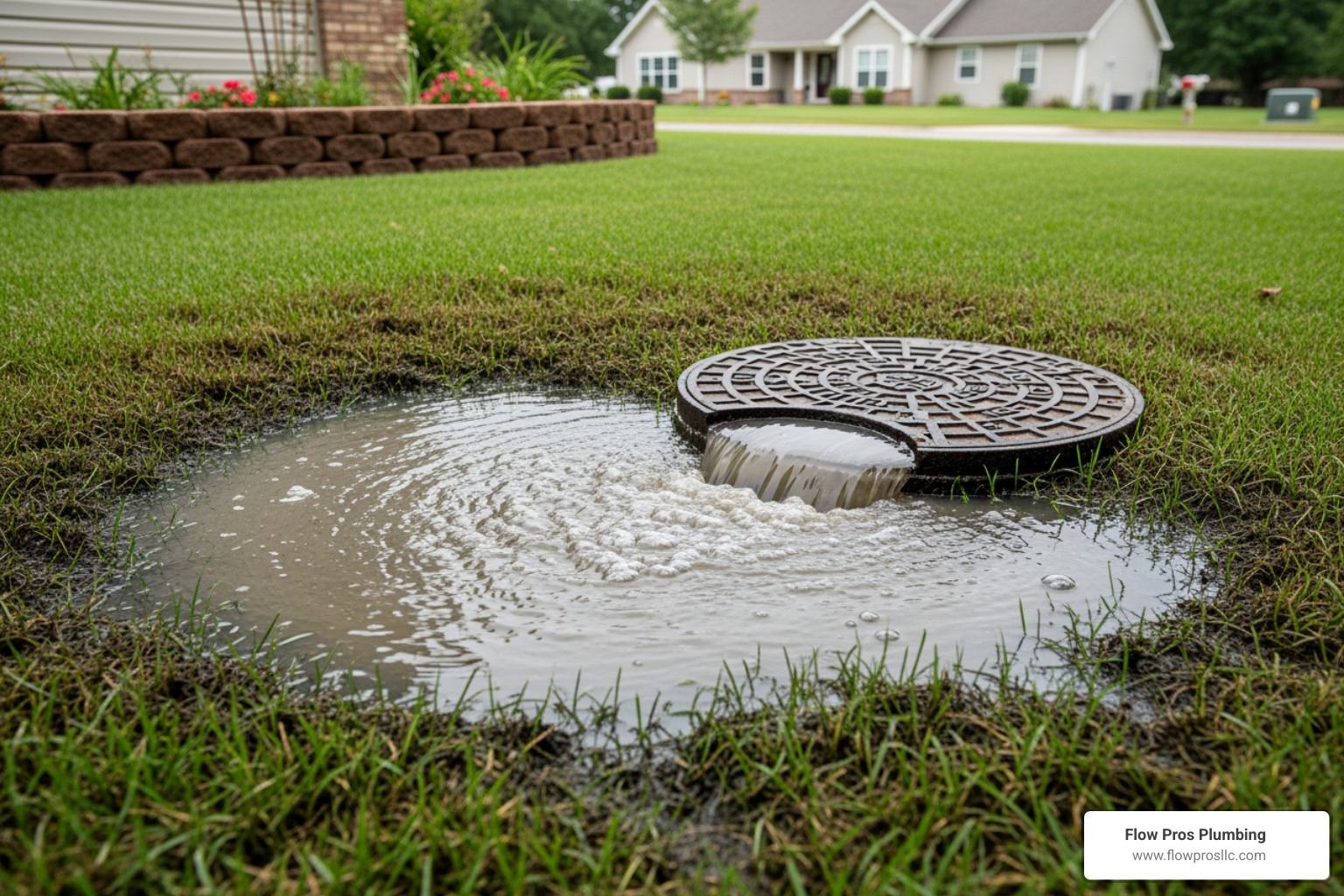 A sewer backup in a residential yard - emergency plumbing not working in st petersburg fl