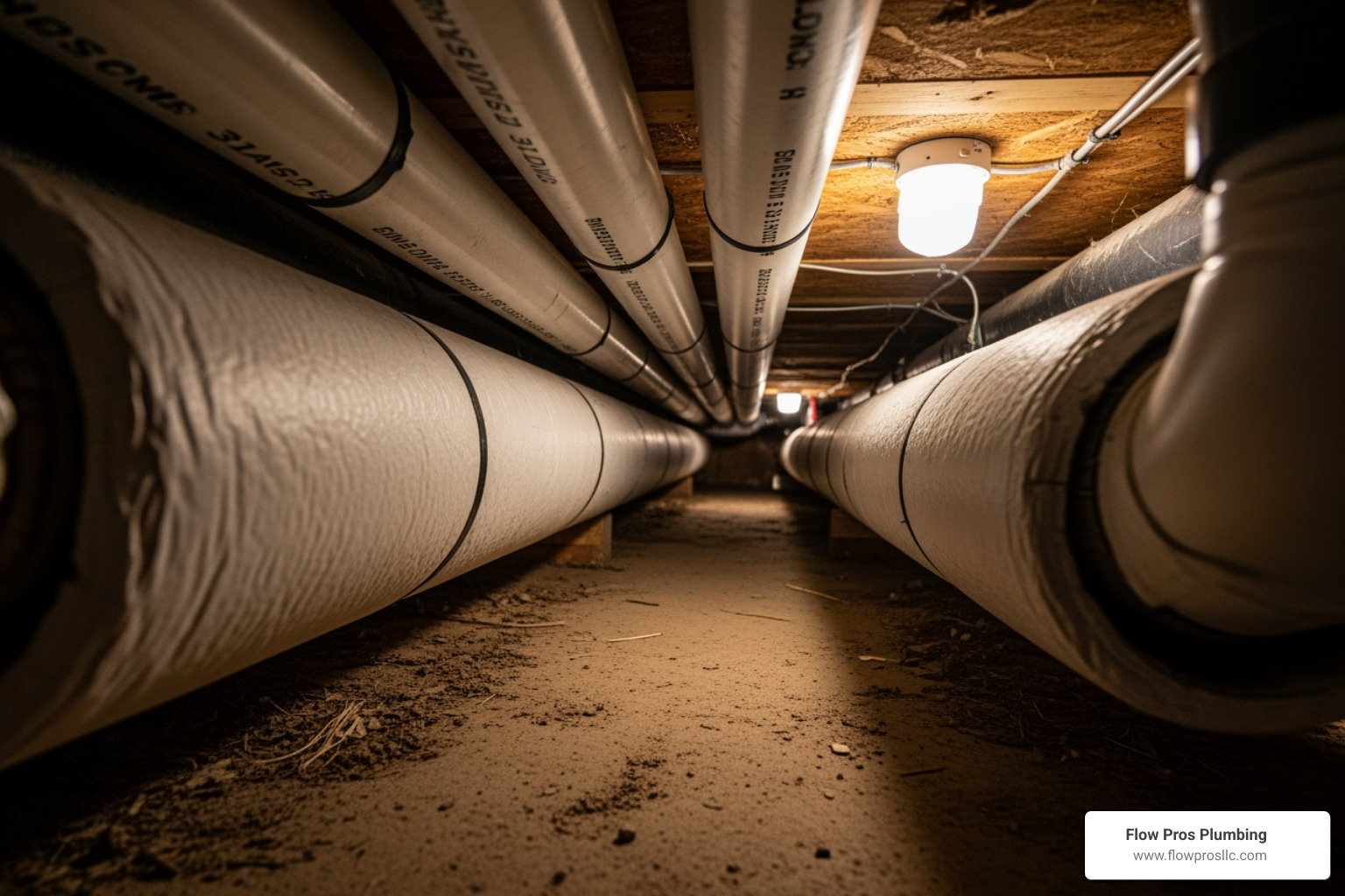 Insulated pipes in a crawl space - emergency plumbing installation in st petersburg fl Insulated pipes in a crawl space - emergency plumbing installation in st petersburg fl
