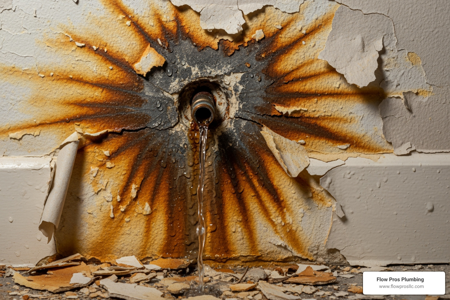 Water damaged wall with pipe leak - emergency plumbing installation in st petersburg fl Water damaged wall with pipe leak - emergency plumbing installation in st petersburg fl