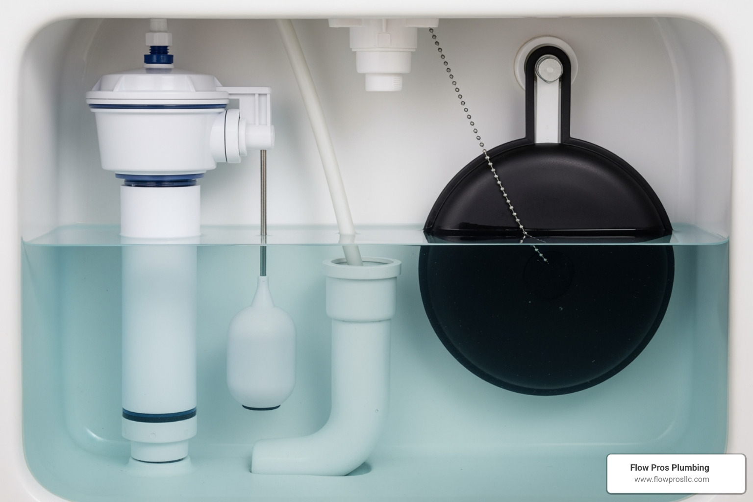 Inside of a toilet tank with all parts labeled - toilet leaking in st petersburg fl