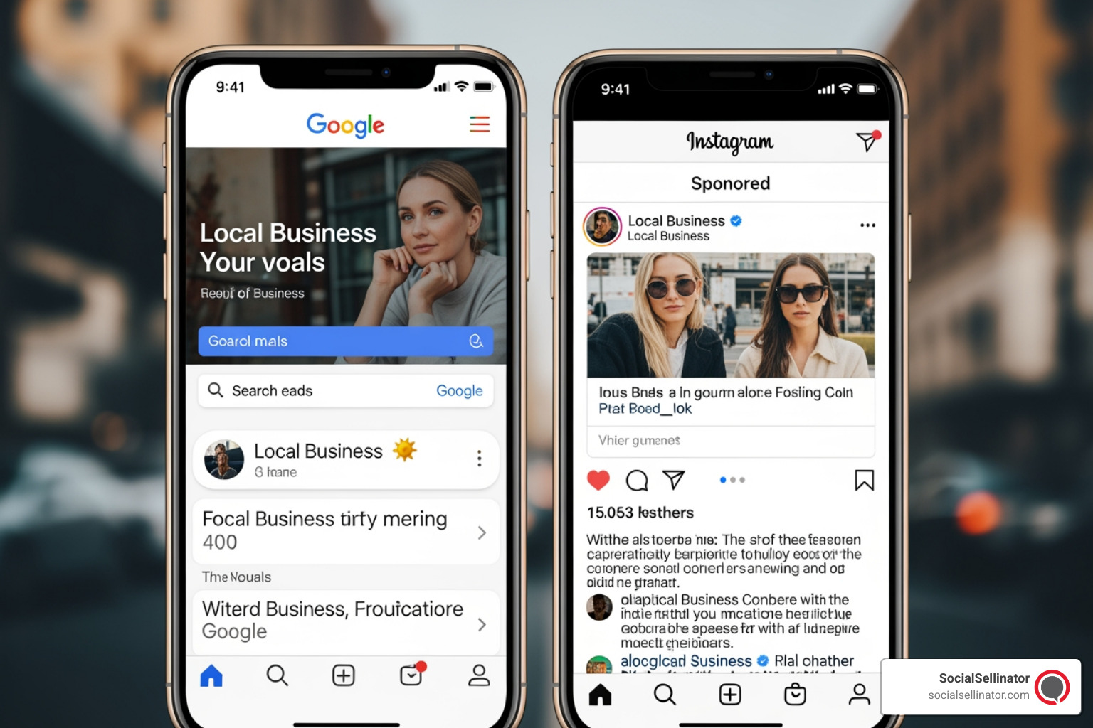 Google search ad vs. Instagram ad for local LA businesses - local online marketing los angeles