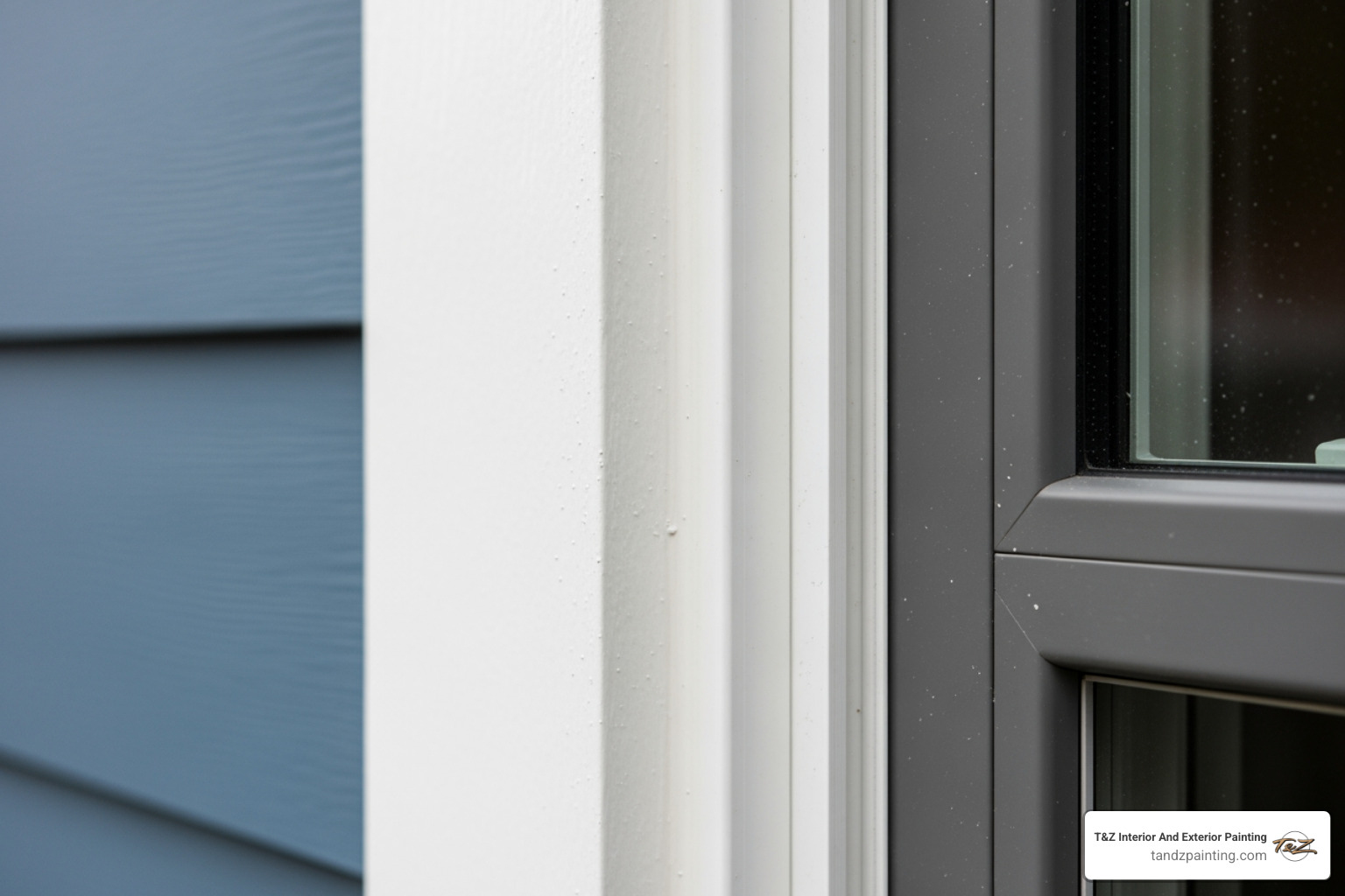 detailed shot showing clean paint lines on trim - exterior paint services near me