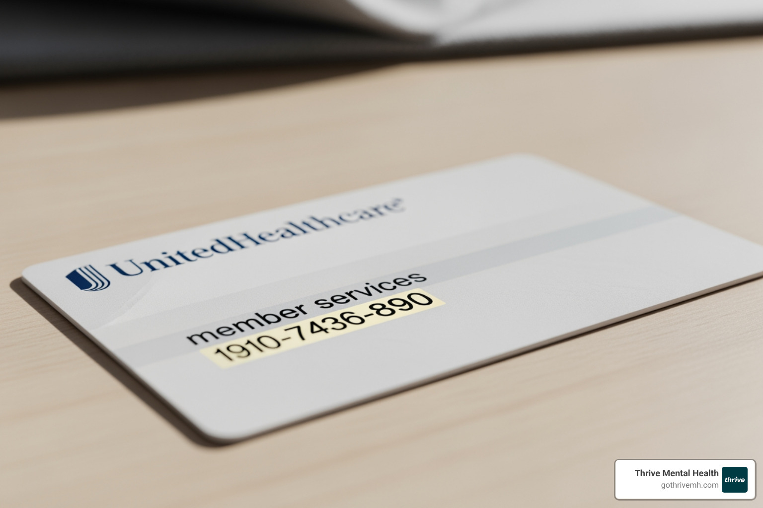 UnitedHealthcare insurance card with member services number highlighted - I have insurance through the United Health organization. What are my options for intensive mental health care?