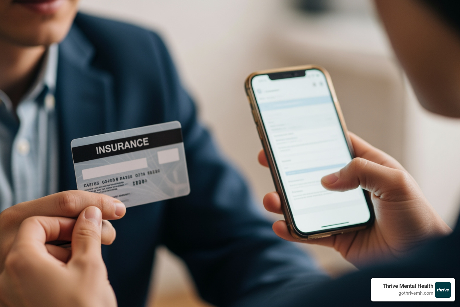 Person holding insurance card and phone, ready to verify art therapy trauma recovery coverage in Florida. - Find programs that use art therapy for trauma recovery in Florida.