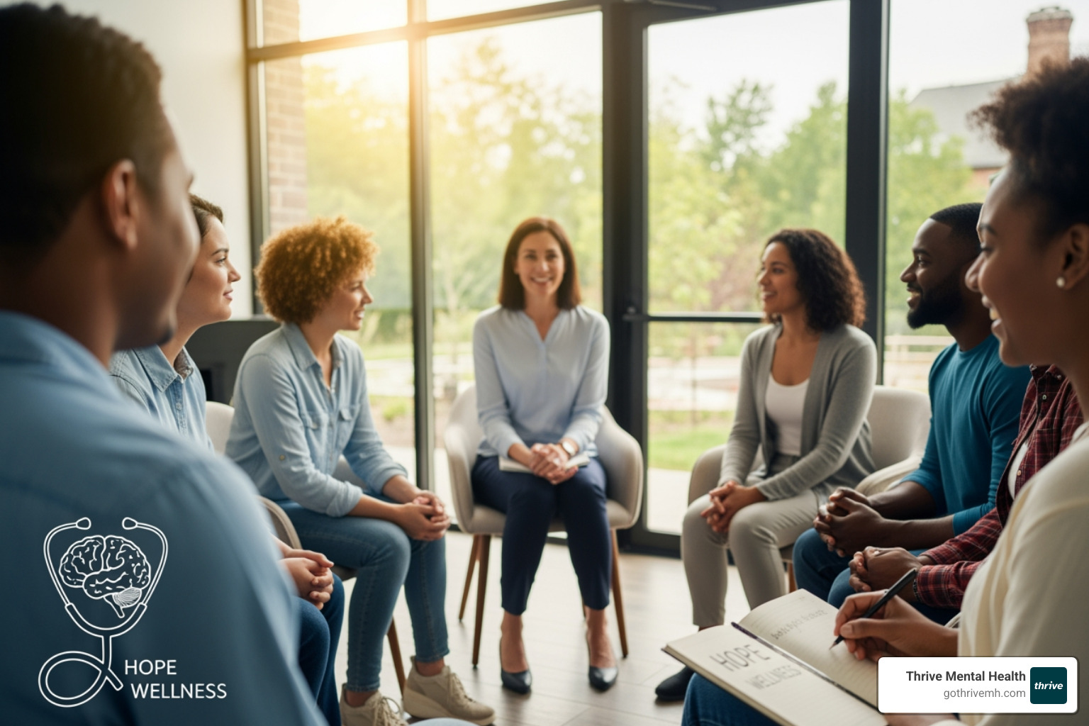 A person using a laptop to search for mental health providers, with insurance cards visible on the table - What are the benefits of health insurance covering mental health services like IOP?