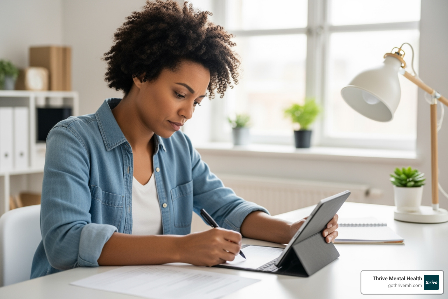 Adult filling out autism self-assessment, alt text: "Adult autism diagnosis Miami" - Find mental health treatment for adults with autism in Miami.