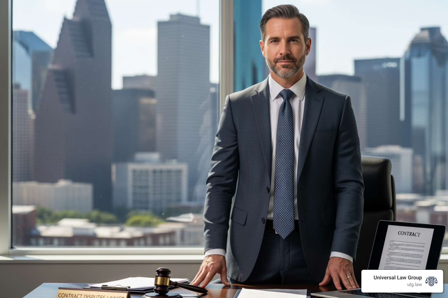 a torn or broken contract document - contract disputes lawyer houston