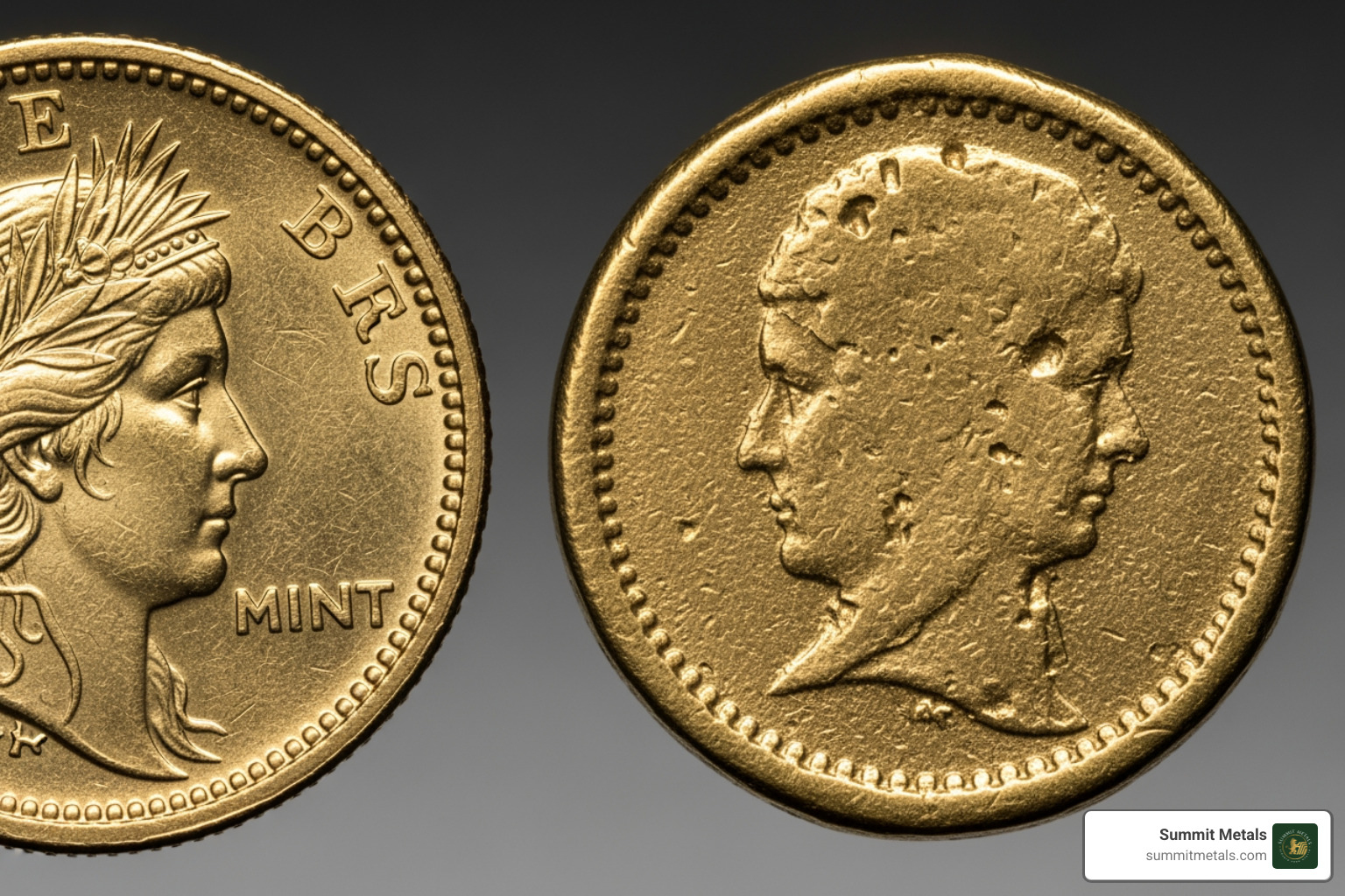 Visual comparison of a genuine coin with a replica - blake & co assayers $20 gold 1855 value