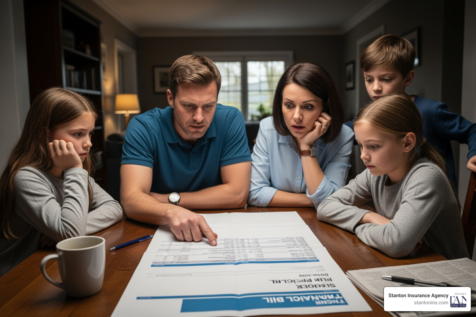 family looking worriedly at a bill - what is loss assessment coverage