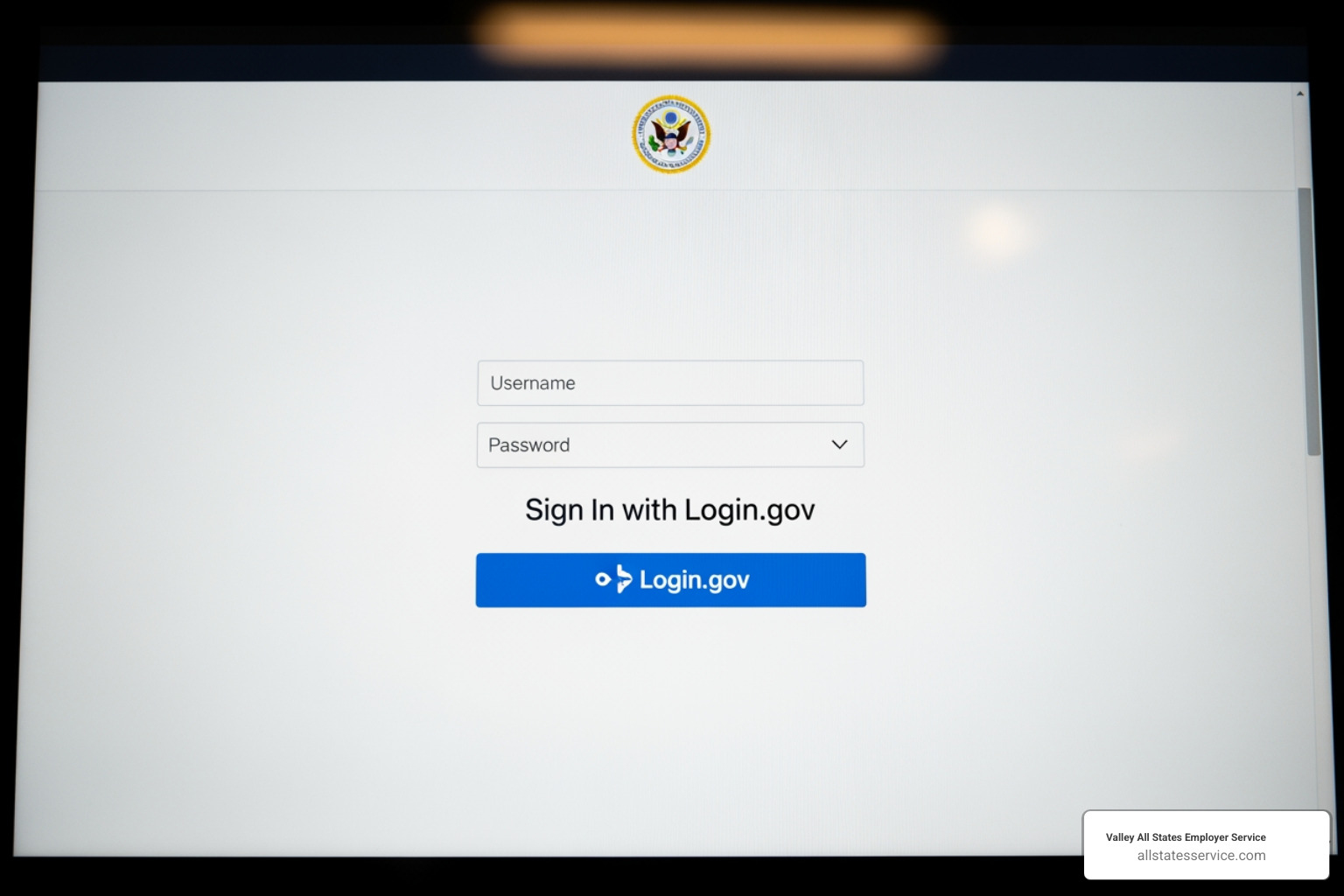 E-Verify login page showing the "Sign In with Login.gov" button - everify sign in