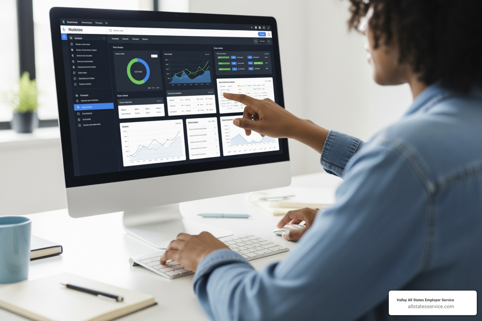 User interacting with software dashboard - Automated I-9 verification User interacting with software dashboard - Automated I-9 verification