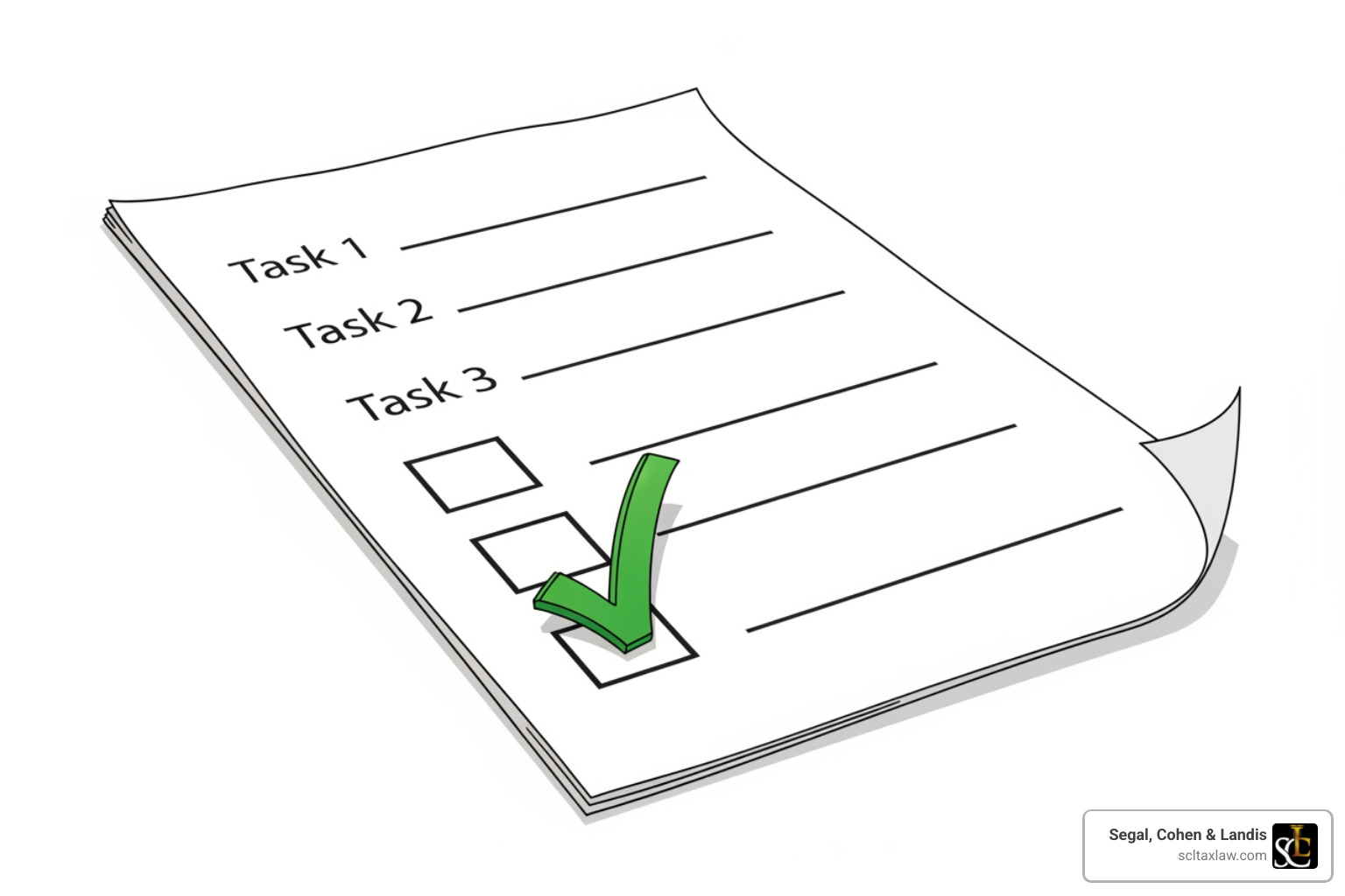 Checklist with green checkmark - IRS tax levy release