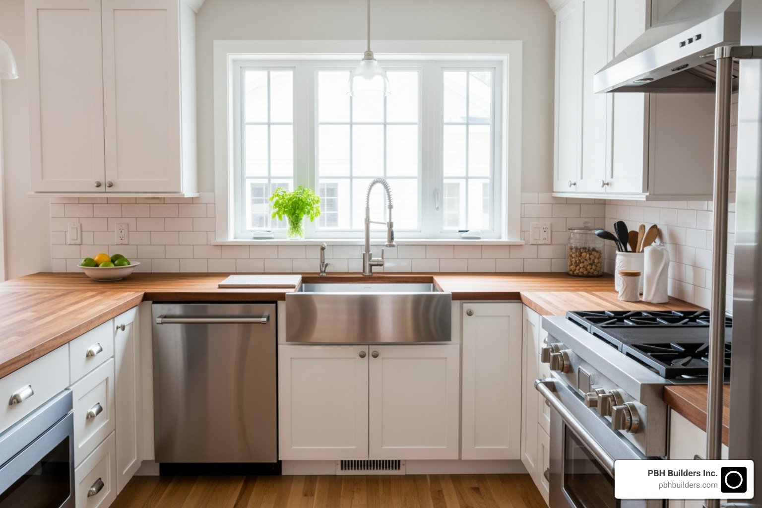kitchen with shaker cabinets and a butcher block countertop - Affordable kitchen design ideas kitchen with shaker cabinets and a butcher block countertop - Affordable kitchen design ideas