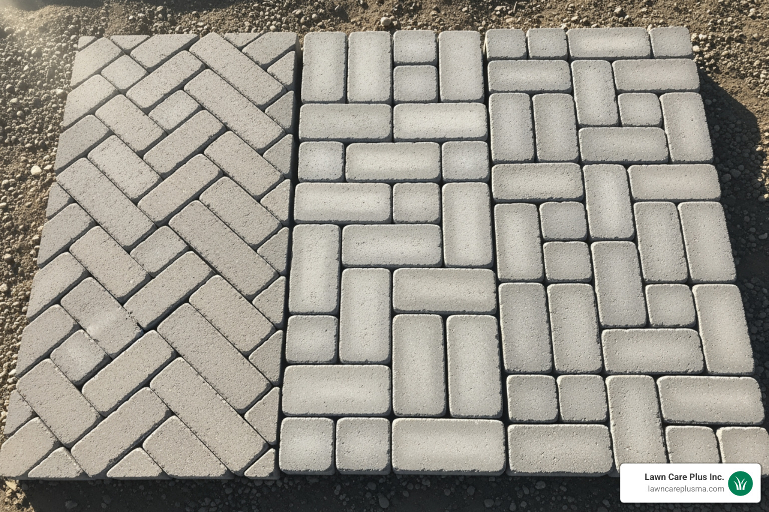 popular paver patterns like herringbone, running bond, and basketweave - pavers walkway