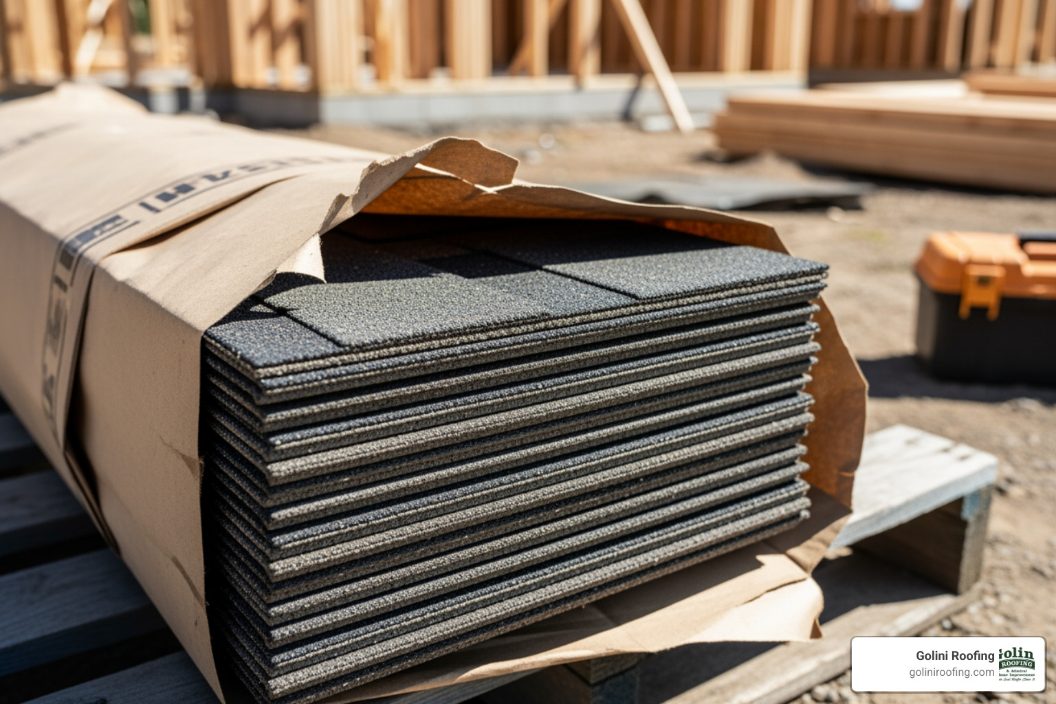 Open shingle bundle showing individual shingles - coverage of a bundle of shingles Open shingle bundle showing individual shingles - coverage of a bundle of shingles