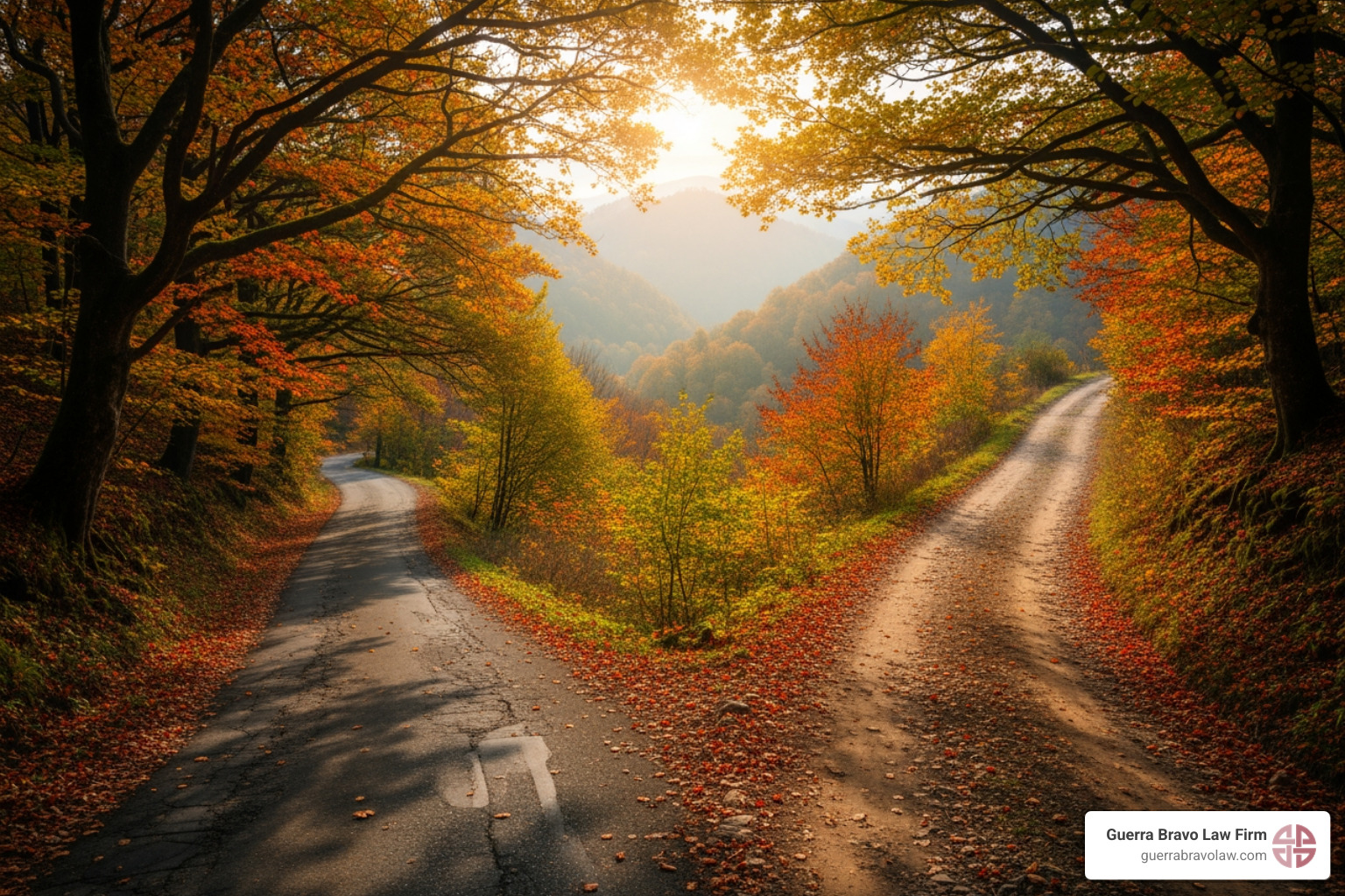 Dos caminos divergiendo, uno etiquetado "E-2" y otro "EB-5" - Visa de inversionista Dos caminos divergiendo, uno etiquetado "E-2" y otro "EB-5" - Visa de inversionista