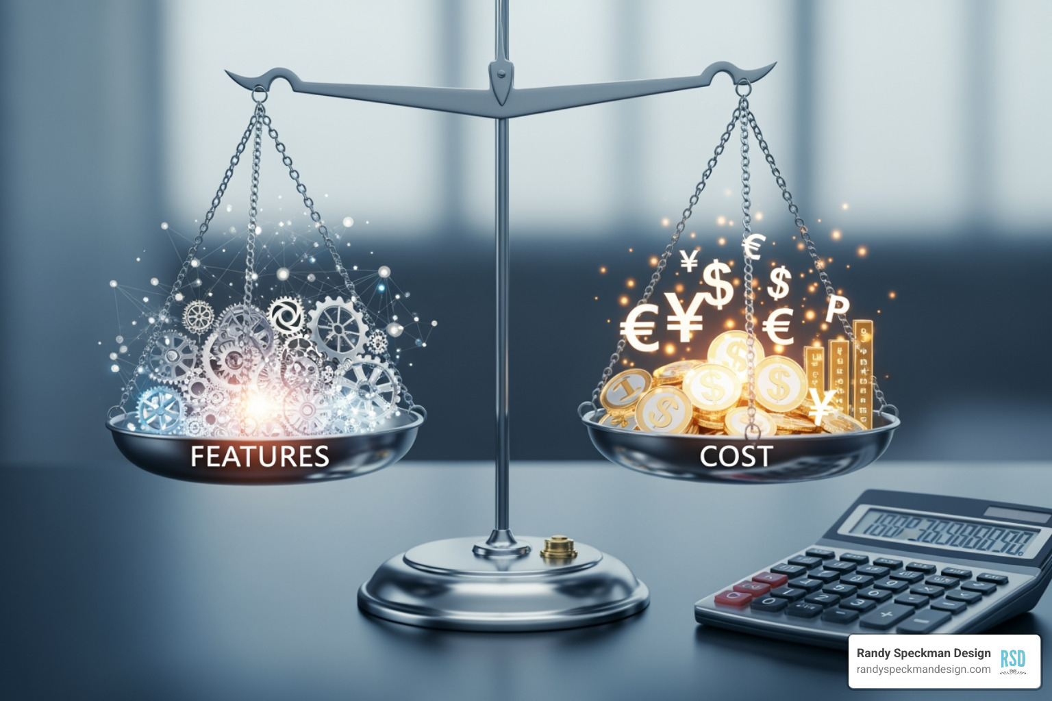 Calculator balancing features and cost - get more reviews pricing