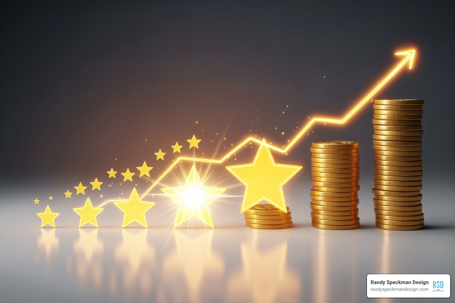 graph showing an upward trend in star ratings correlated with increased revenue - review management software pricing