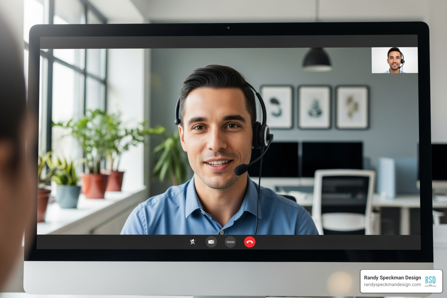 customer support agent assisting a client via video call - review management software pricing