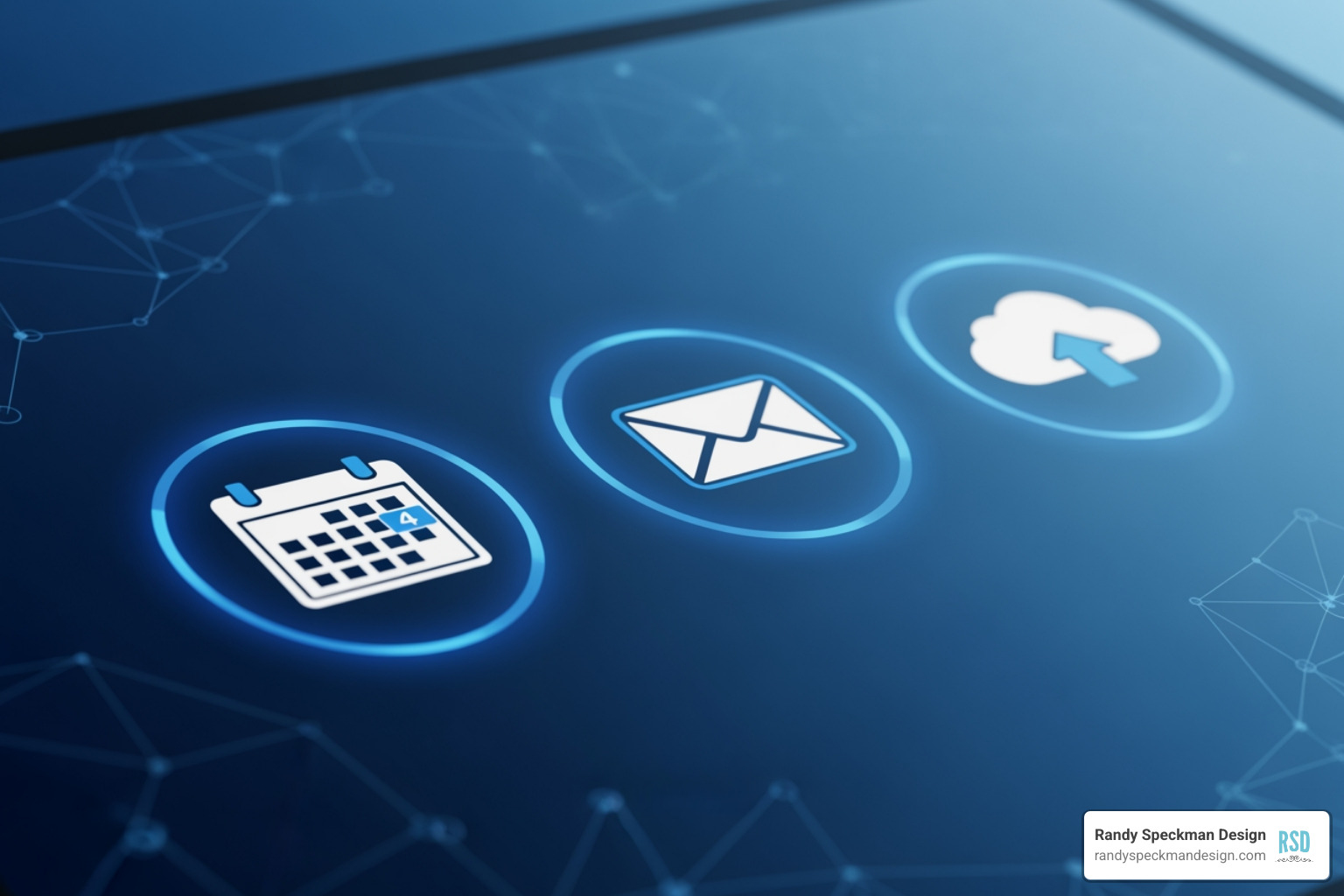 dashboard with email, calendar, and cloud storage icons - business email plans