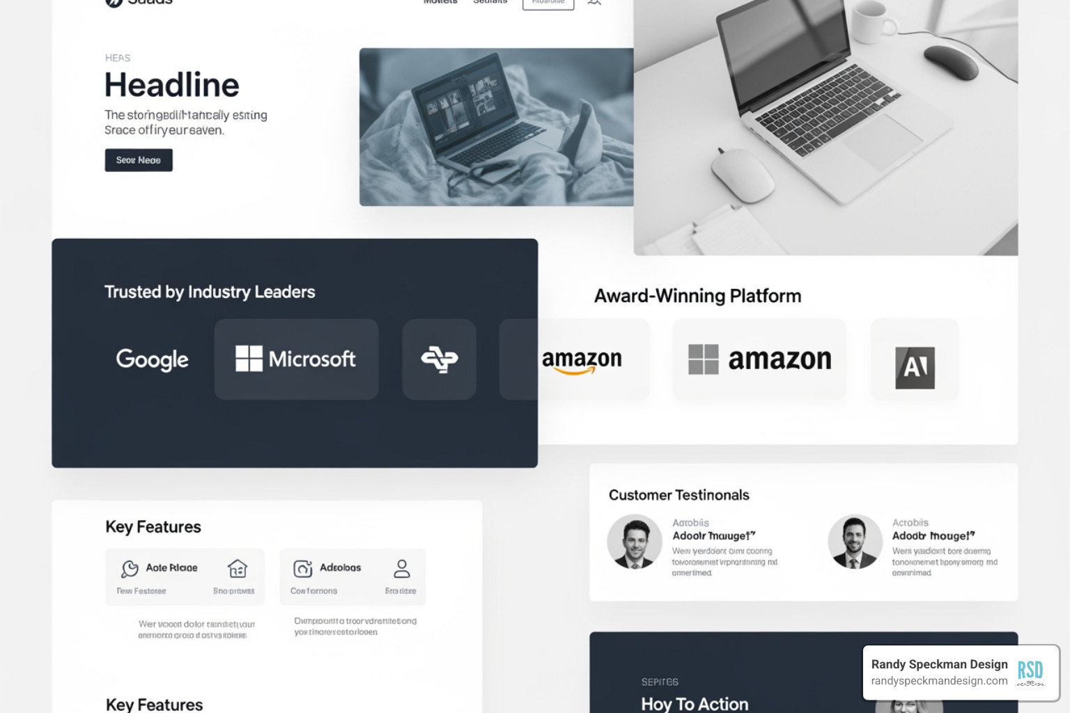 a SaaS website homepage effectively using social proof with client logos - conversion driven design