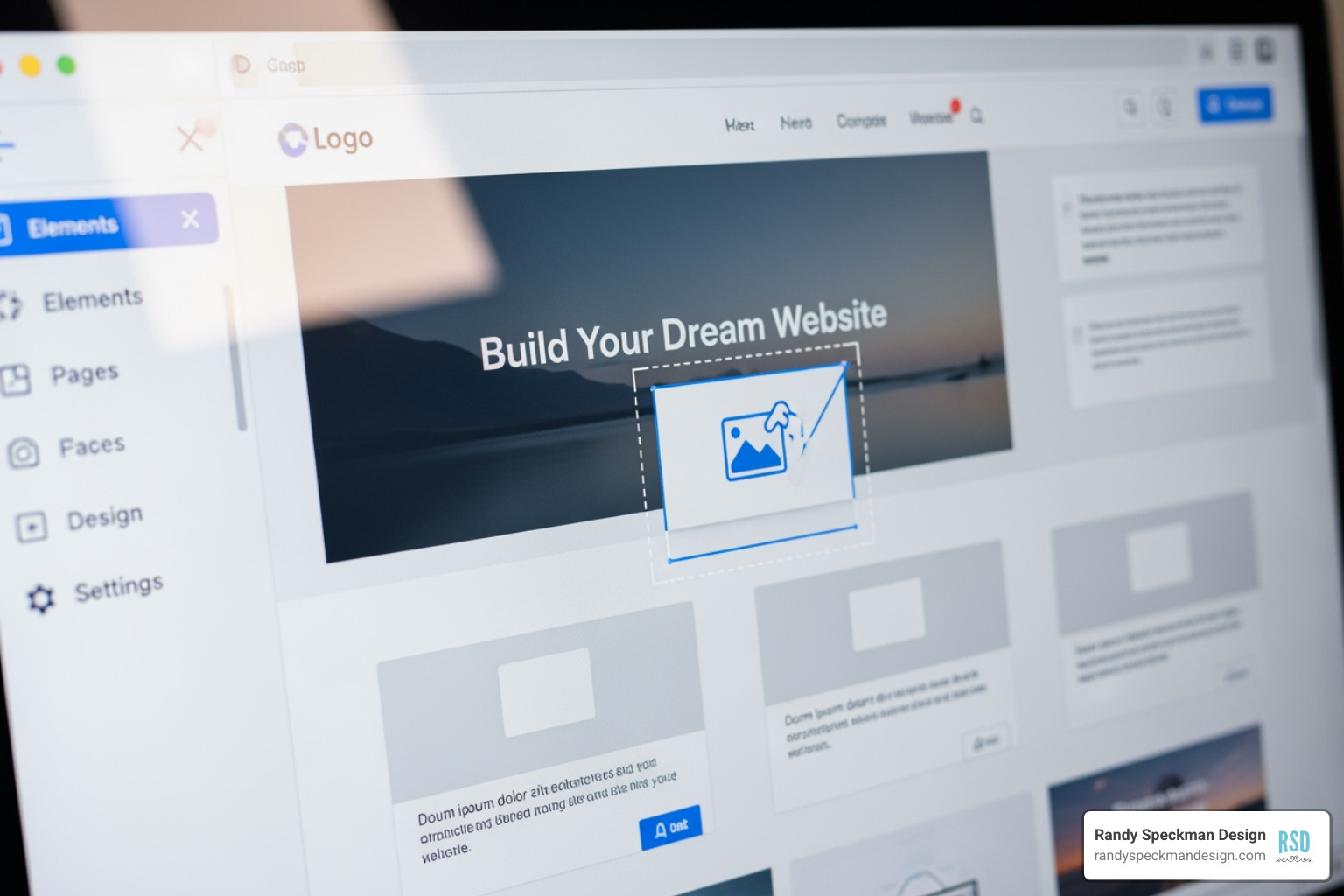 user interface for a drag-and-drop website builder - Affordable Web Page Design