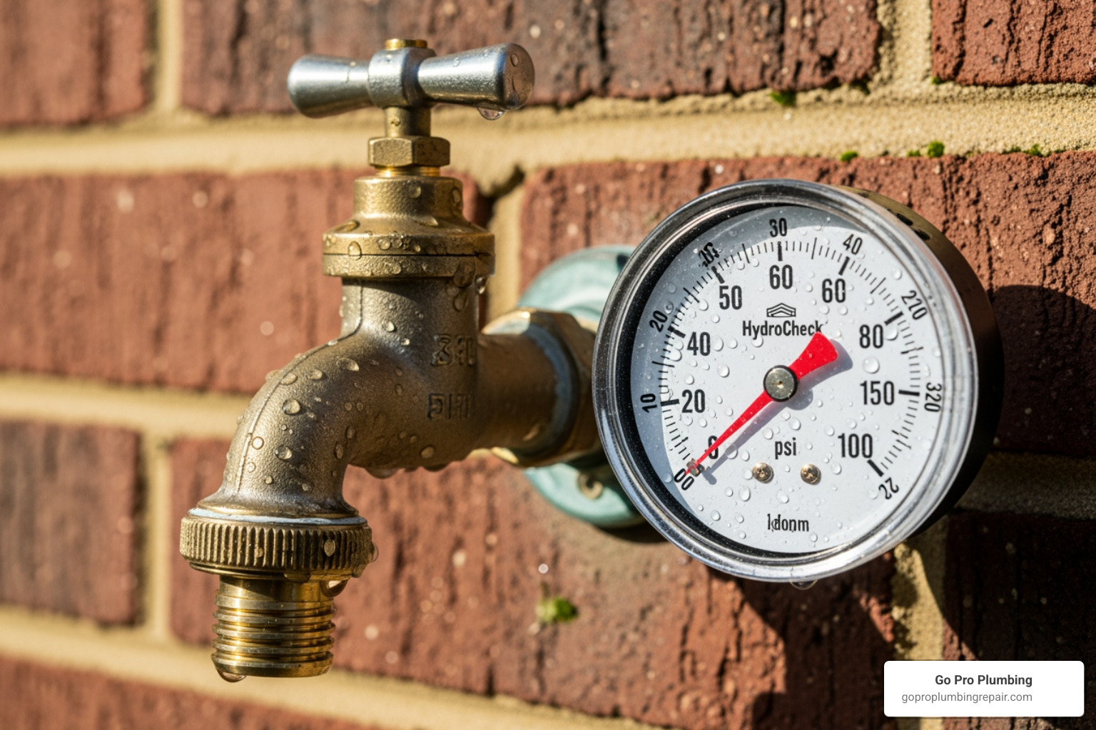 pressure gauge attached to an outdoor spigot - low water pressure solutions